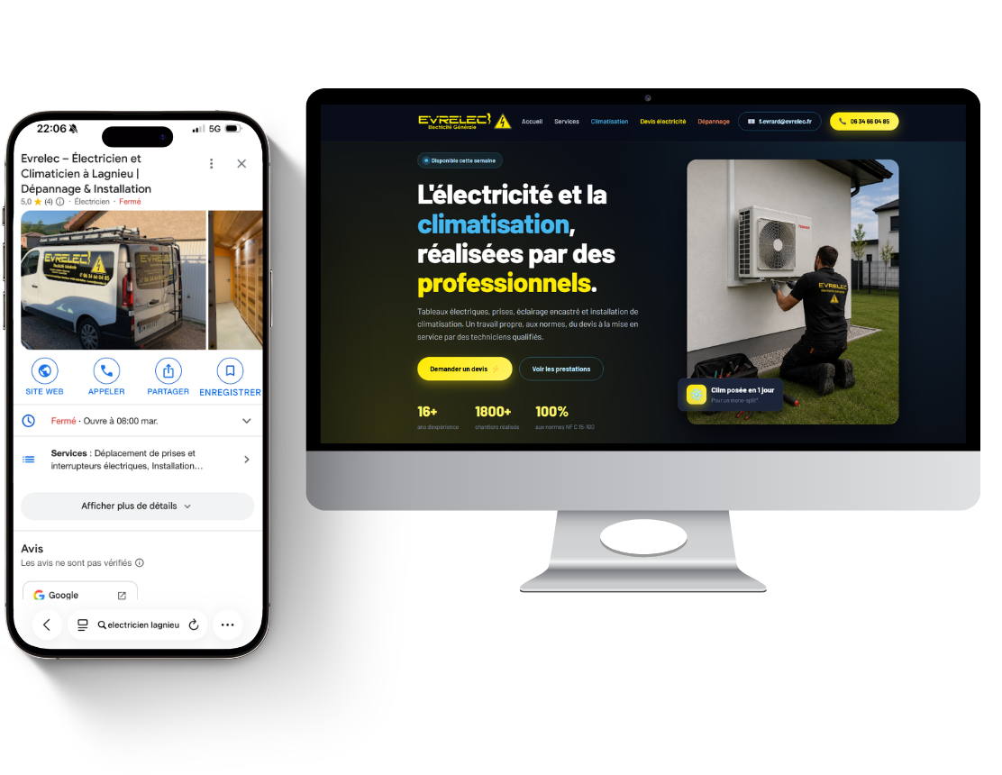 Parcours de devis climatisation Evrelec